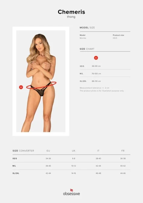 Obsessive Chemeris tanga - černá