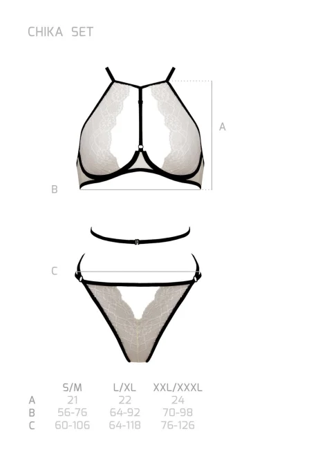 Passion Chika set - krémově bílá