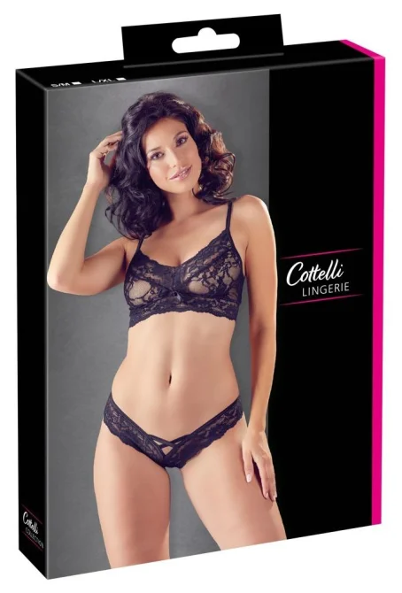 Cottelli Lingerie Krajkový set - černý: S/M