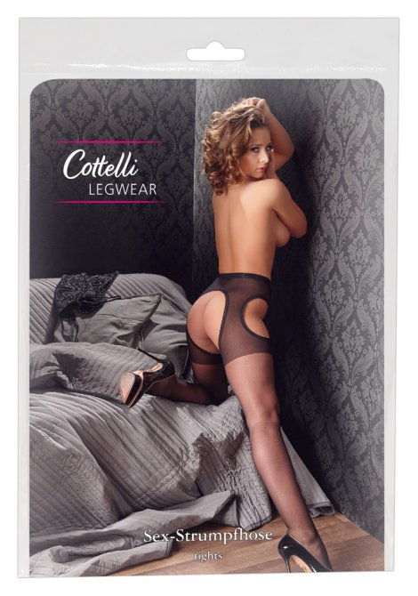 Cottelli Silonové punčocháče s otvory II.: L/XL