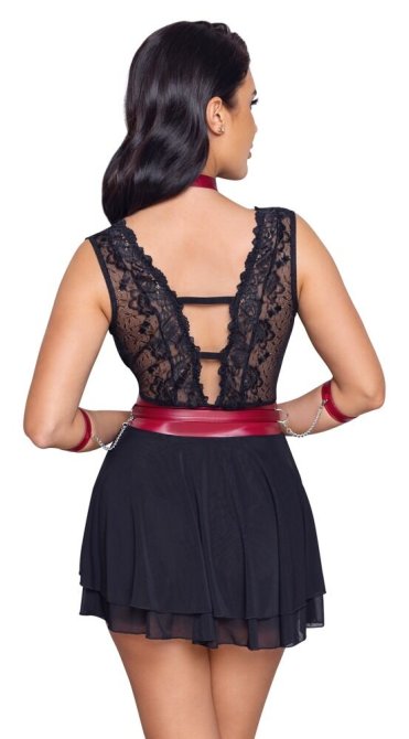 Cottelli Bondage - Babydoll black/red S