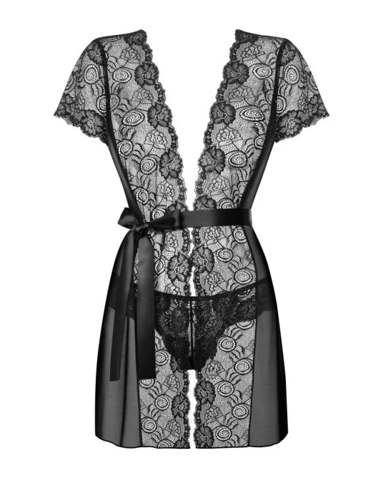 Obsessive Alluria peignoir - černý