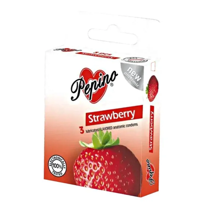 Pepino kondomy Jahoda - 3 ks