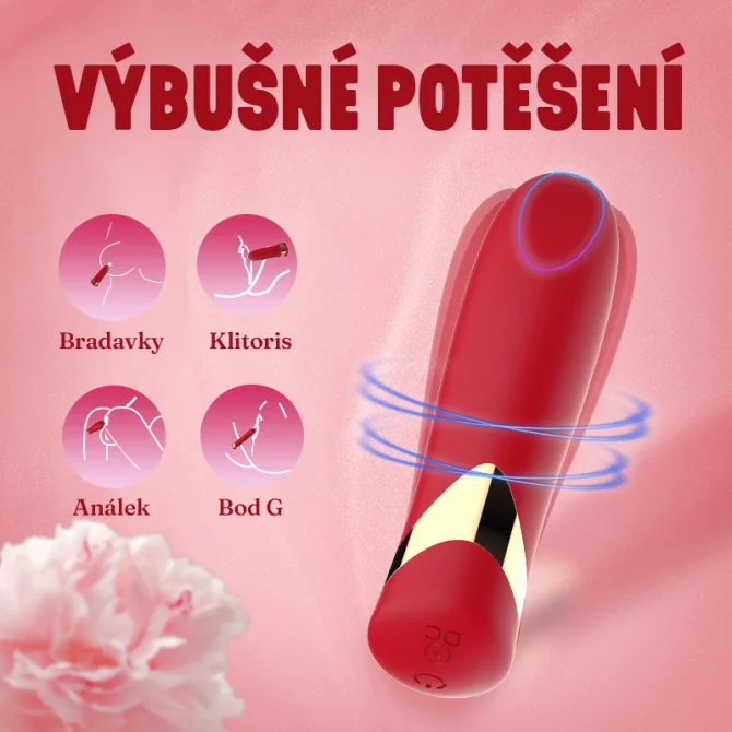 BASIC X Lip stick minivibrátor červený