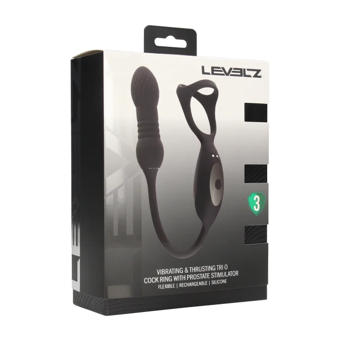 Levelz Vibrating and Thrusting stimulátor prostaty a perinea s erekčním kroužkem