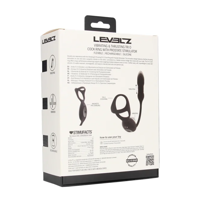 Levelz Vibrating and Thrusting stimulátor prostaty a perinea s erekčním kroužkem