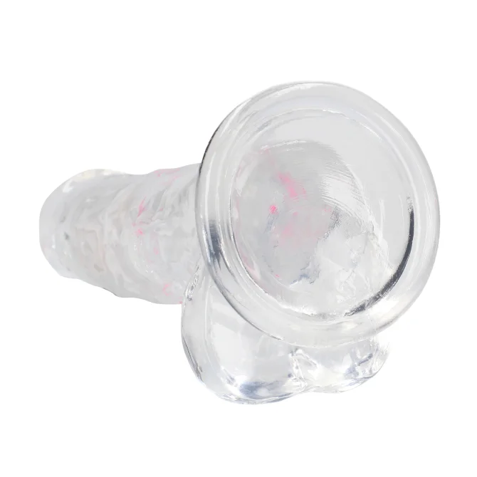 RealRock LED svítící vibrační dildo s varlaty 20 cm