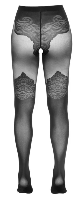 Cottelli Legwear punčocháče se vzorem černé 4 (L)