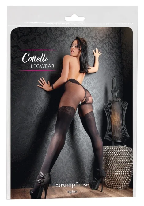 Cottelli Legwear punčocháče se vzorem černé 4 (L)