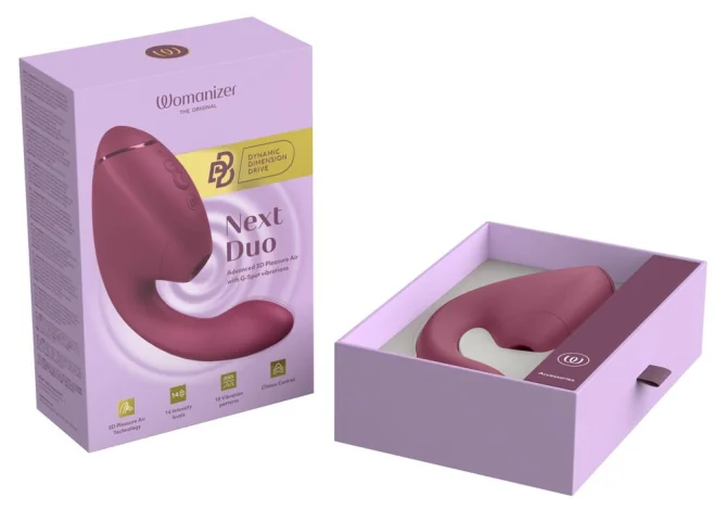 Womanizer Next Duo stimulátor klitorisu a vibrátor 2 v 1  - Dusky pink