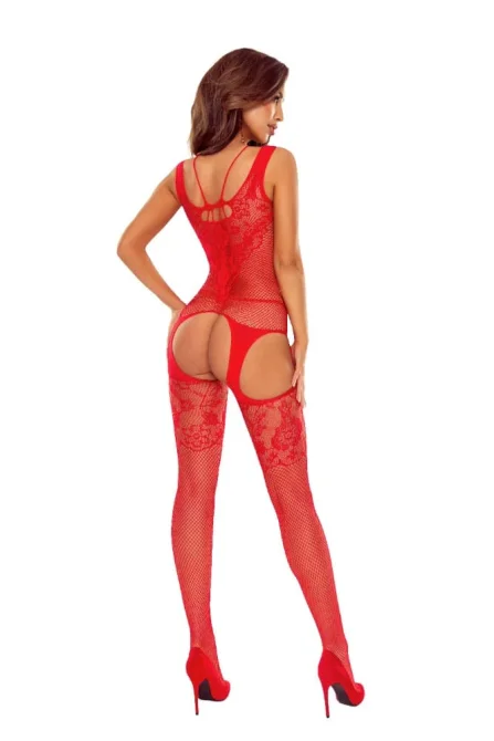 Passion bodystocking BS121 červený