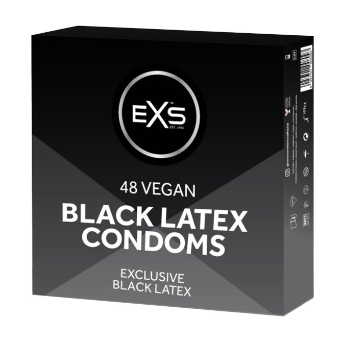 EXS Black Latex kondomy 48 ks