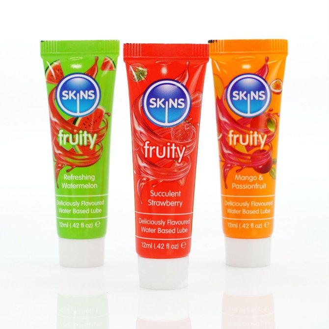 SKINS lubrikační gely s příchutí 3 x 12 ml