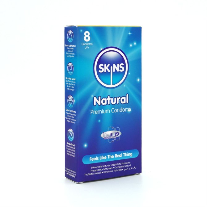 SKINS kondomy Natural 8 ks