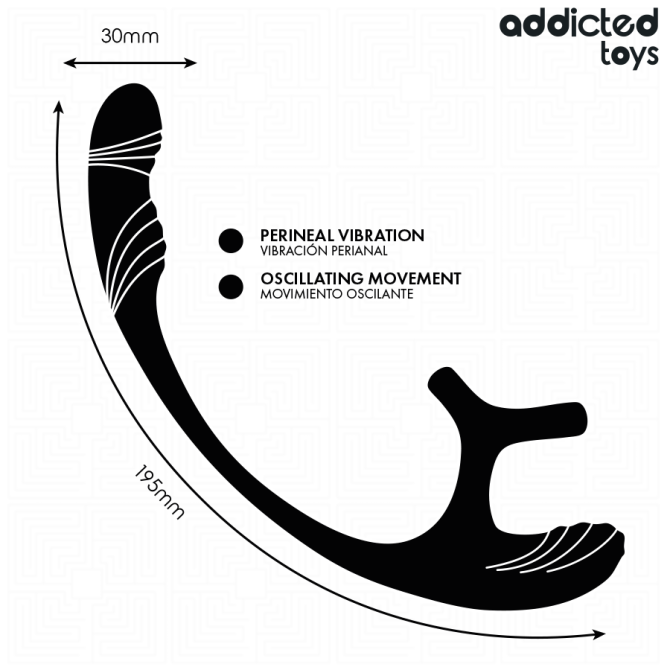 Addicted Toys Erekční kroužek s se stimulátorem prostaty a varlat
