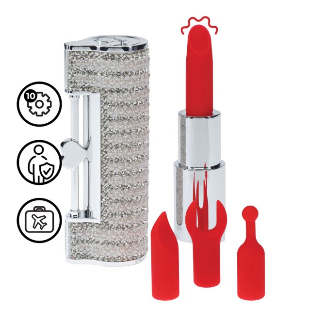 Loveline Angel Lipstick minivibrátor se 4 nástavci