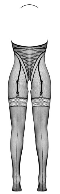 Fantasy by Cottelli Bodystocking odhalující ňadra - černý