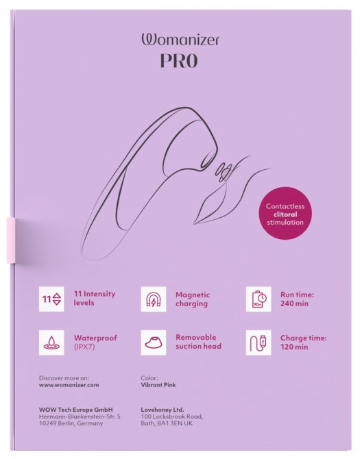 Womanizer Pro stimulátor na klitoris Vibrant pink