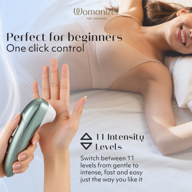 Womanizer Pro stimulátor na klitoris Sage green