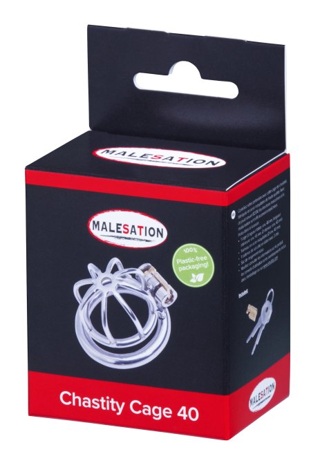 Malesation ocelová klec na penis X-Short 40