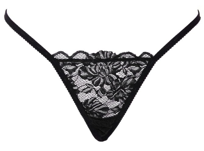 Cottelli Lingerie tanga se stříbrnou ozdobou s kamínky