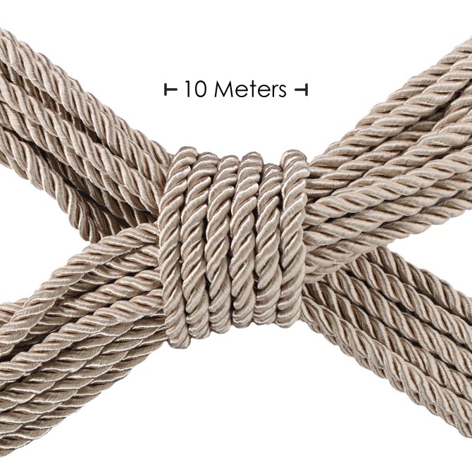 Ouch! Bondážní lano polyester-bavlna 10 m zlato-béžové