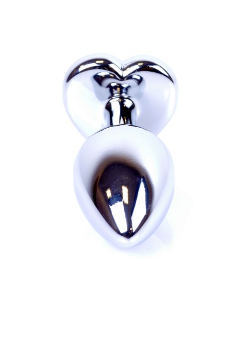 MyLove Silver anální kolík se srdíčkem S černý
