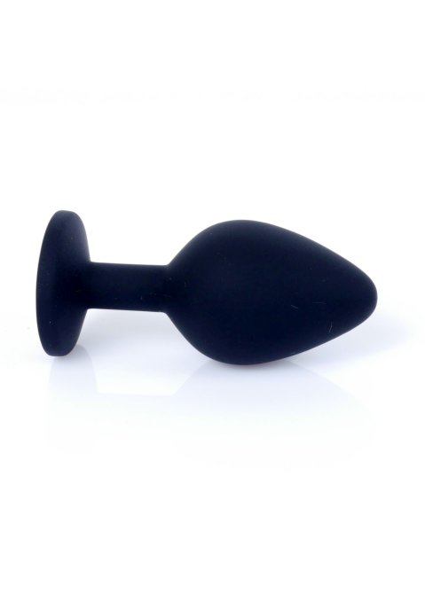 Plug-Jewellery silikonový anální kolík s kamínkem M růžový