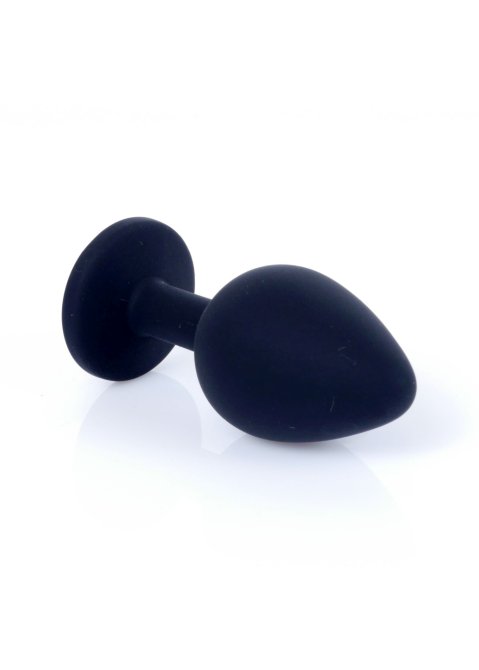Plug-Jewellery silikonový anální kolík s kamínkem M růžový