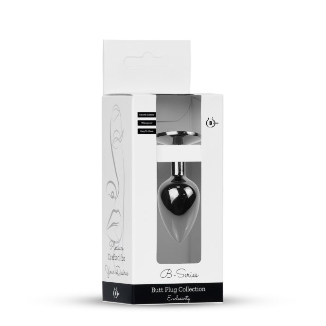 HeavyFun Dark Silver anální kolík S - světle růžový