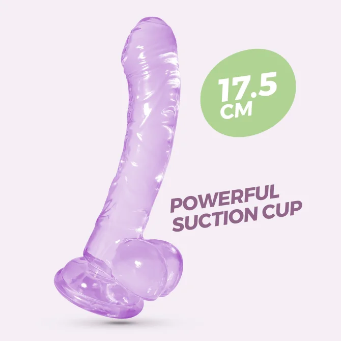 Hudini realistické dildo s přísavkou 18 cm fialové