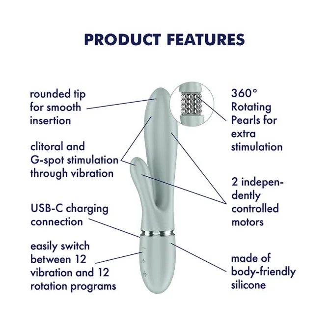 Satisfyer Pearl Bunny 2 vibrátor - greygreen