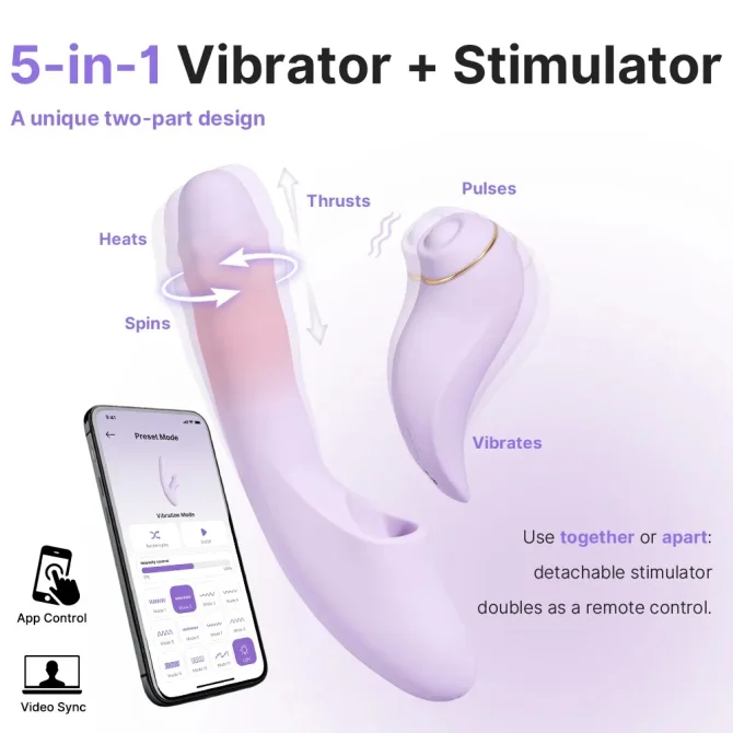 Svakom DuoGlow multifunkční vibrátor - fialový