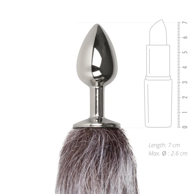 Fetish Fox Tail anální kolík s ocasem šedo-stříbrný
