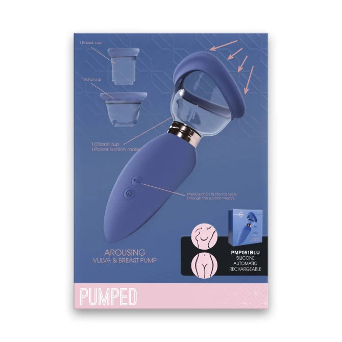Pumped Arousing vakuová pumpa pro ženy - modrá