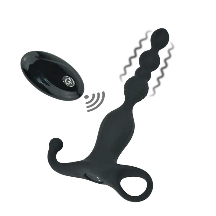 Romant Ulrica vibrační anální korále na dálkové ovládání černé