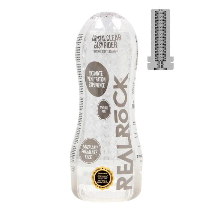 RealRock Easy Rider Textured masturbátor - transparentní