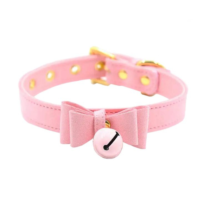 BASIC X JingleBell obojek s rolničkou růžový