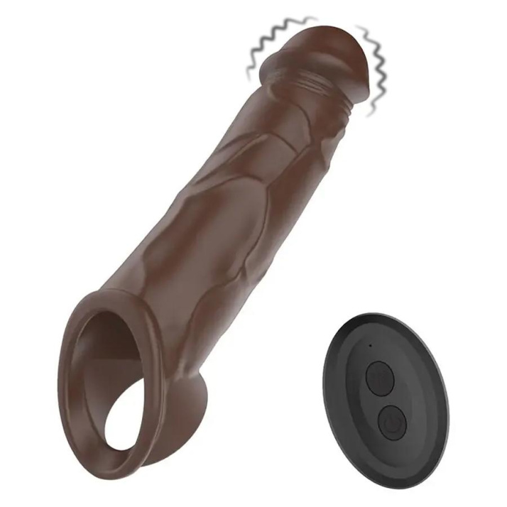 BASIC X vibrační návlek na penis hnědý