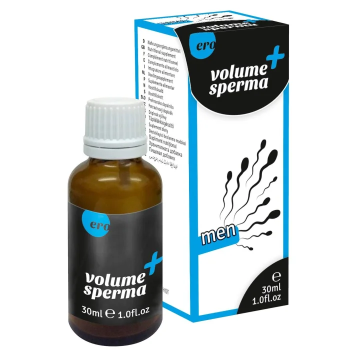 Krabička s produktem doplňek stravy Hot Volume Sperma Kapky