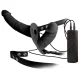 Strap-On Duo Vibrační silikonový připínací penis - černý