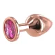 BASIC X Rosegold kovový anální kolík s kamínkem růžový vel. S