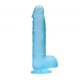 Realrock gelové dildo s přísavkou 16 cm modré
