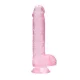 Realrock gelové dildo s přísavkou 16 cm růžové