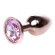 MyLove Rose gold anální kolík s kamínkem S růžový