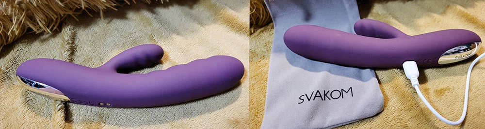 Dvě fotky pulzačního vibrátoru SVAKOM AVery Dvě fotky pulzačního vibrátoru SVAKOM AVery